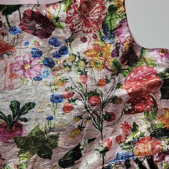 H&M Girls Nathalie Lété Jacquard Weave Metallic Shimmer Elegant Dress Size 8 - Picture 3 of 13